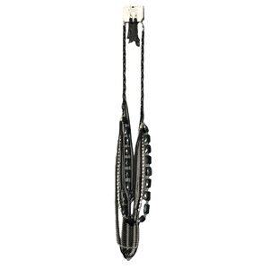 Cordelia Accessories Black Gothic Glam Multi Strand Retro Necklace & Earring Set